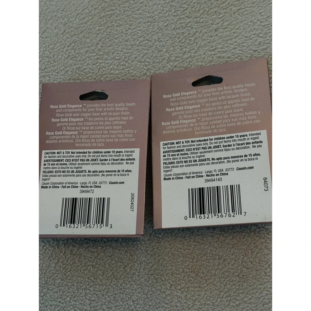 LOT - COUSIN ROSE GOLD ELEGANCE Jewelry Making Parts EAR HOOKS, Clasps, BEADS